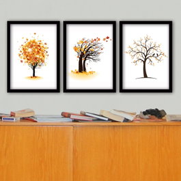 Wallity Cuadro Decorativo Enmarcado Desconocido de 3 Piezas